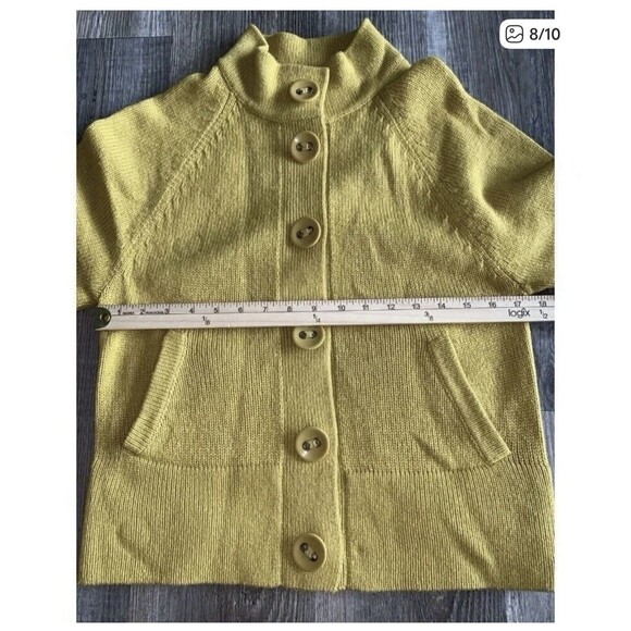 Forever 21 Mustard Wool Blend SnapCropped Short Sleeve Cardigan Women Medium - Picture 8 of 10